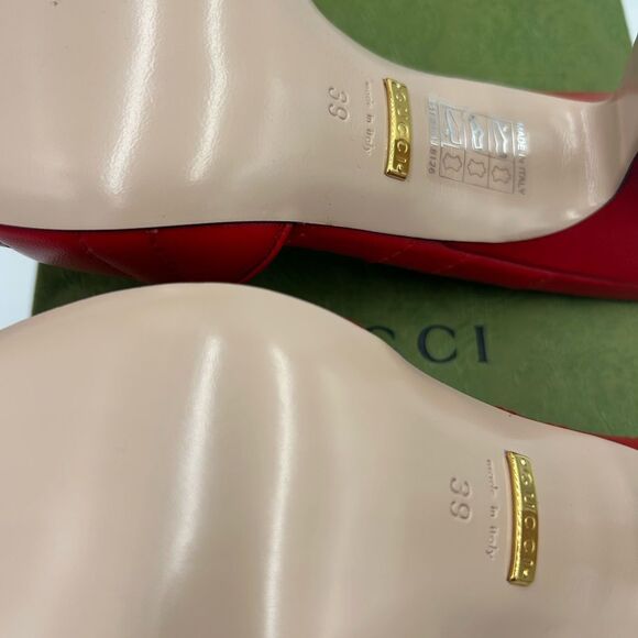 Women's Gucci GG Marmont Leather slide sandals size 39 made in Italy - Picture 11 of 11